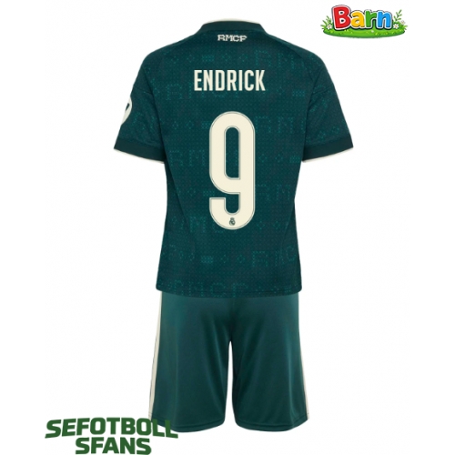 Real Madrid Endrick #9 Bortaställ Barn 2026-27 Kortärmad (+ Korta byxor)